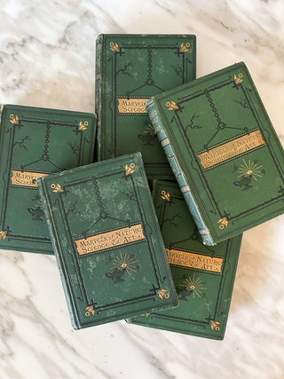 Set of 5 "Illustrated Library of Wonders" Antique Hardcover Books