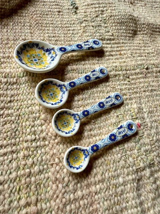 Ceramic Measuring Spoons Blue/Yellow