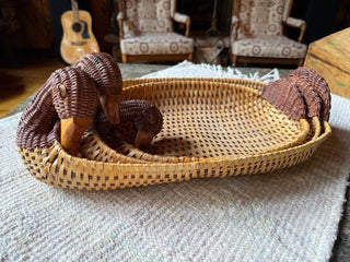 Wicker and Rattan Nesting Ducks (3)