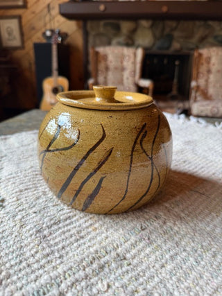 Rustic Studio Pottery Vessel w/Lid