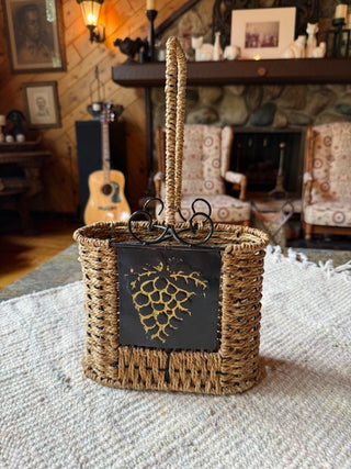 Wicker Wine Basket with Handle