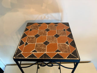 tile top wrought iron table