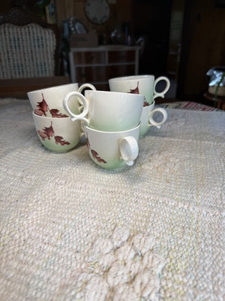 Coffee Cups w/Leaf Motif