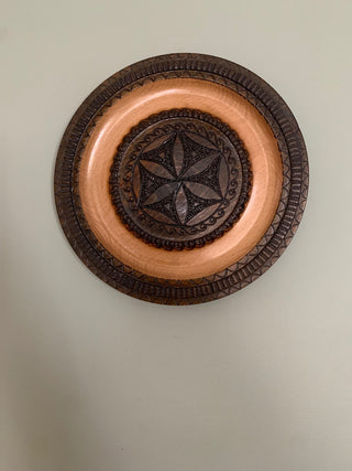 Carved wood plate