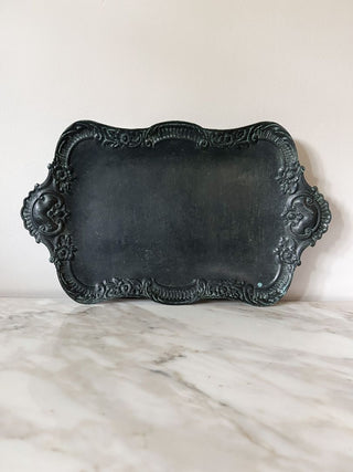Footed Metal Serving Tray