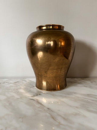 Haeger Gold Ginger Jar-Style Vase
