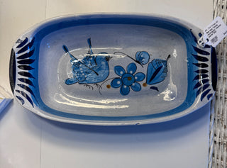 Sea blue Tonala rectangular mexican platter DNC -