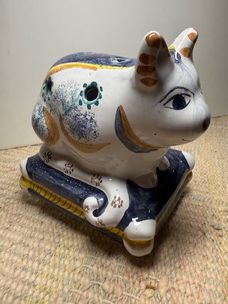 Terra Cotta Cat Pottery Flower Frog