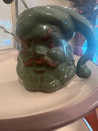 Green Ceramic Santa Pottery Mug