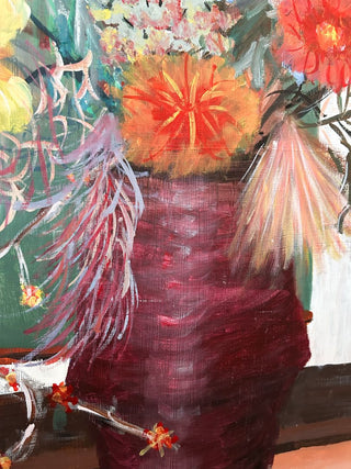 Signed Jane Mid-20th Century Floral Still Life Painting