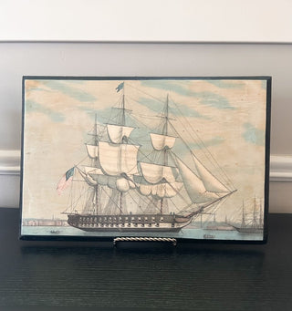 Antique 1921 Maritime Print on Wood