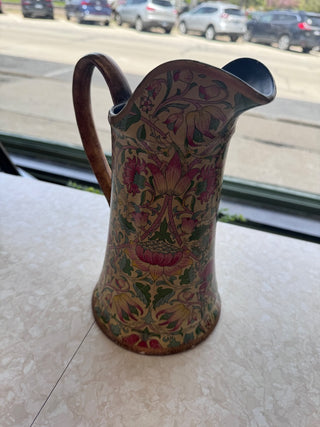 Floral Paper Mache Pitcher