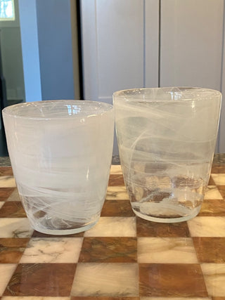 Set of 2 Handblown Swirl Cocktail Glasses -