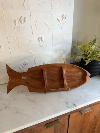 Monkey Pod Wood Fish Serving Tray