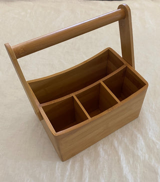 Vintage bamboo serving set (set of 2)