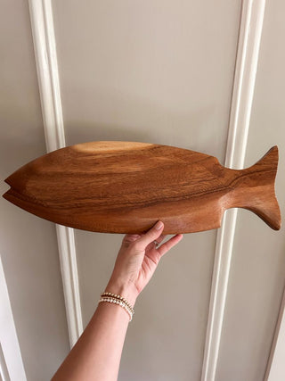 Monkey Pod Wood Fish Serving Tray
