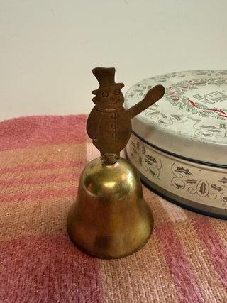Snowman Brass Bell 4" High
