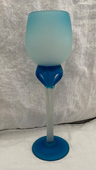 1990s hand blown art glass gobletb