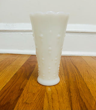 Vintage Anchor Hocking Milk Glass Vase 7" X 4"