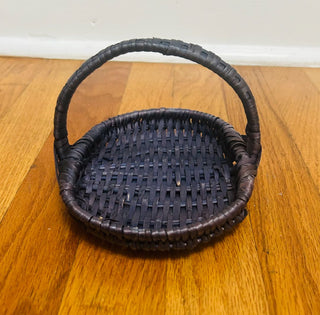 Small Woven Blue Basket 6.5" X 5.5"