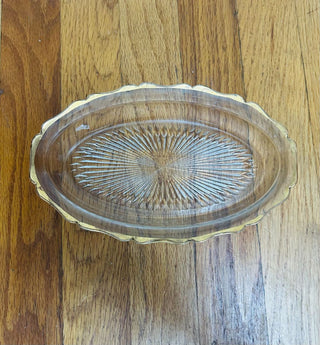 Vintage Oval Dish with Gold Trim 9" X 5.5"