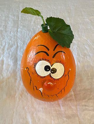 Gourd art pumpkin 7”