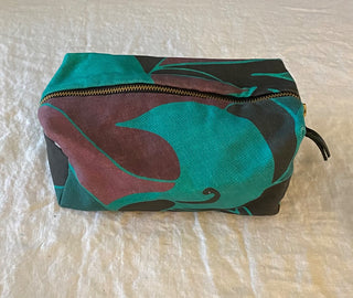 Cosmetic bag of vintage fabric 5x9x5”