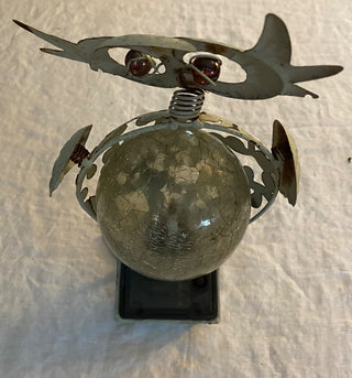 Vintage metal owl yard art light AS IS 7x5x10”