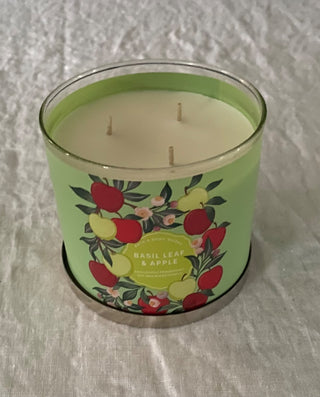 Basil leaf and apple candle