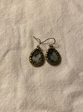Smoky glass bead earrings