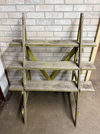 Old Wooden Lincoln Park Florist 3 Tier Display Stand
