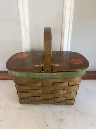 Decoupage Woven Basket Purse