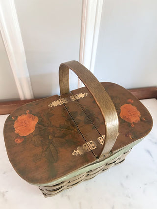 Decoupage Woven Basket Purse