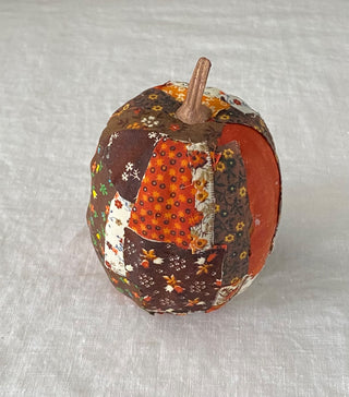 Vintage fabric patchwork pumpkin