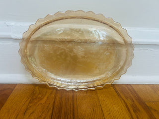 Jeannette Glass Floragold Louisa Oval Serving Platter