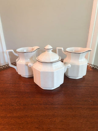3-Piece Kensington Staffordshire Ironstone Cream & Sugar Set