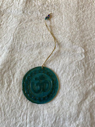 Vintage pressed glass OM sun catcher