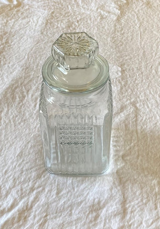 Retro 1990s Koeze’s pressed lidded glass jar