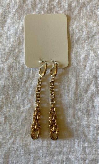 Golden chain dangle earrings