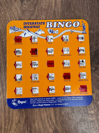 Interstate Highway Bingo Card with Sliders - Orange
