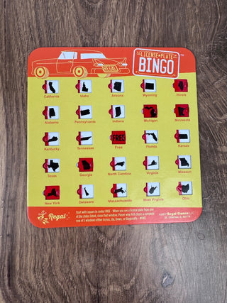 License Plate Travel Bingo Card - Orange