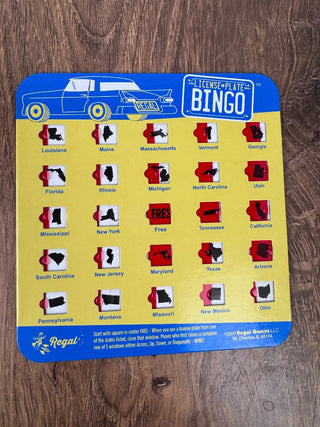 License Plate Travel Bingo - Blue