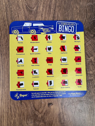 License Plate Travel Bingo Card - Navy