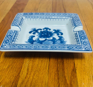 Vintage Nantucket Blue and White Porcelain Ashtray