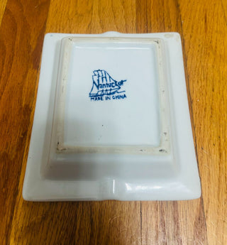 Vintage Nantucket Blue and White Porcelain Ashtray