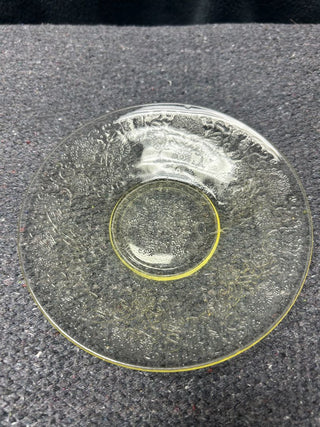 small yellow plate with design