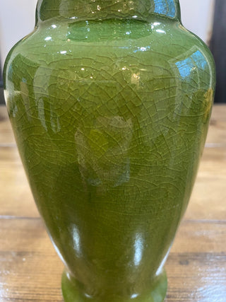 Green Crackle Glazed Vase