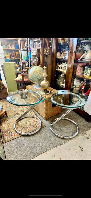 Pair Mid Century Anaconda Style "Z" Table Paul Tuttle Style Firm -
