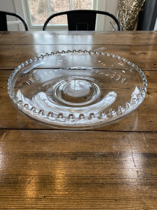 10.5" Imperial Glass Candlewick Curved Dish w/Hobnail trim