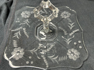 Etched Serving Platter w/handle